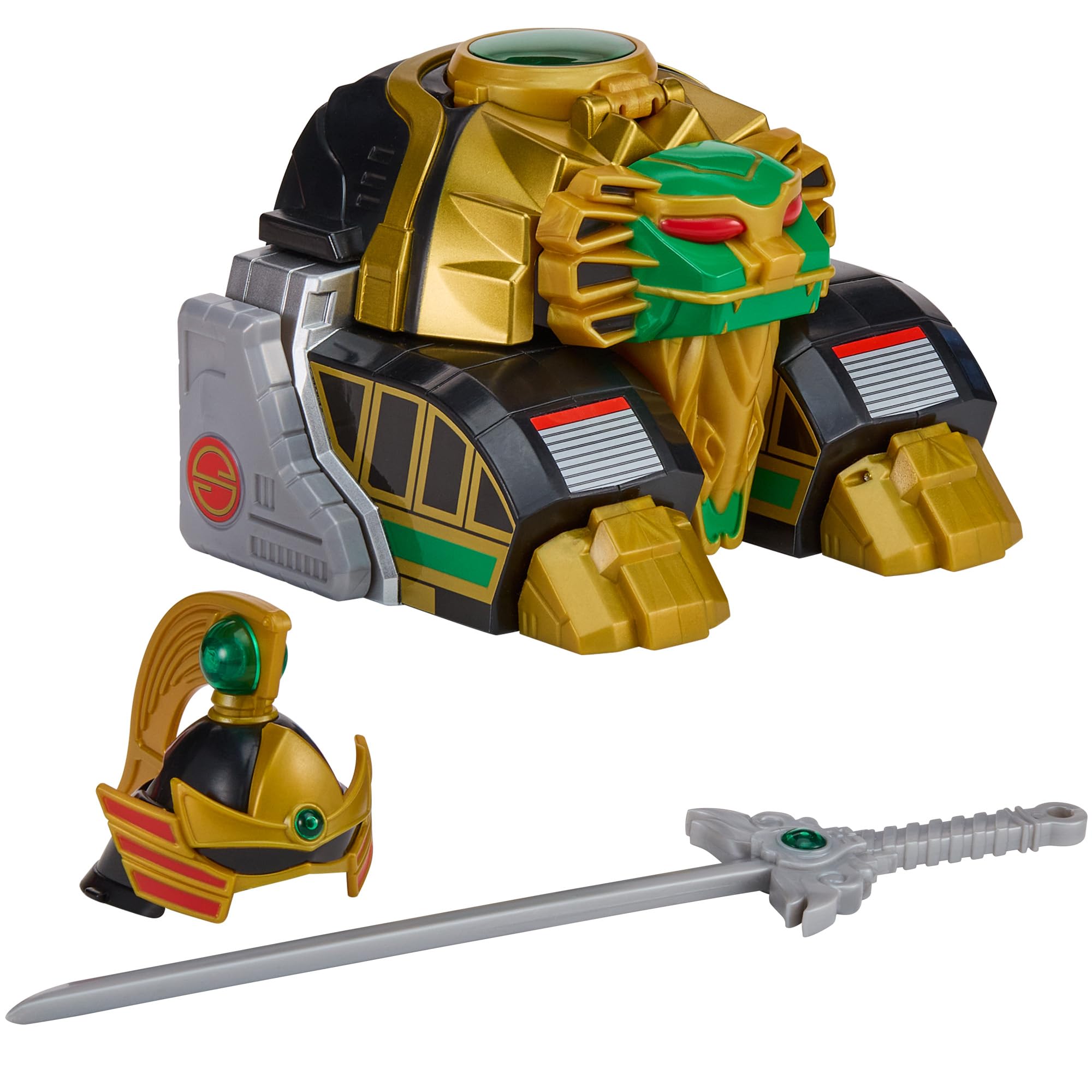 Power Rangers Black Ranger Lion Thunderzord Action Figure – Mighty Morphin Zord Toy with Armor & Helmet Megazord Conversion