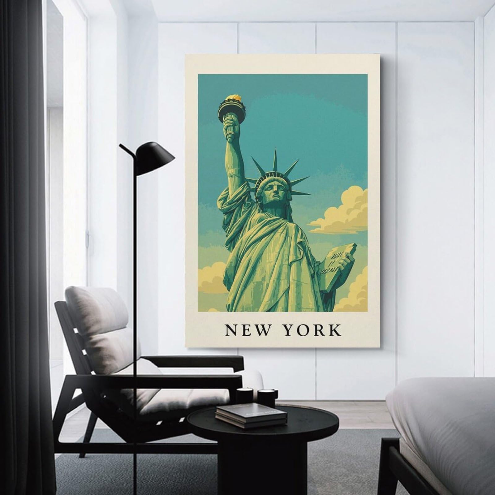 Junmoney Unframe-Style-6 Statue Of Liberty New York Home Decor Wall Art, 24X36inch(60X90cm), For Home Walls, Creative Rooms Or Shared Spaces, An Adaptable Decor Piece For Home Use