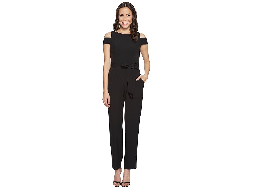 

Vince Camuto Boat Neck Cold Shoulder Jumpsuit (Black) Women's Jumpsuit & Rompers One Piece