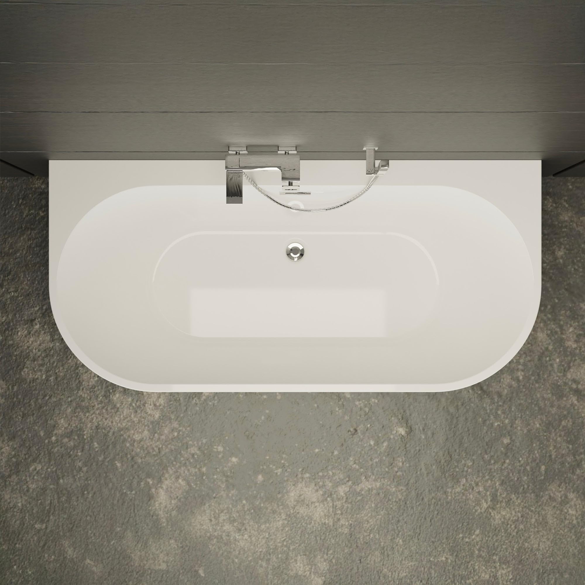SPALINA NAOS - Bañera Semi-exenta Mural NAOS L. 170 x l. 80 cm