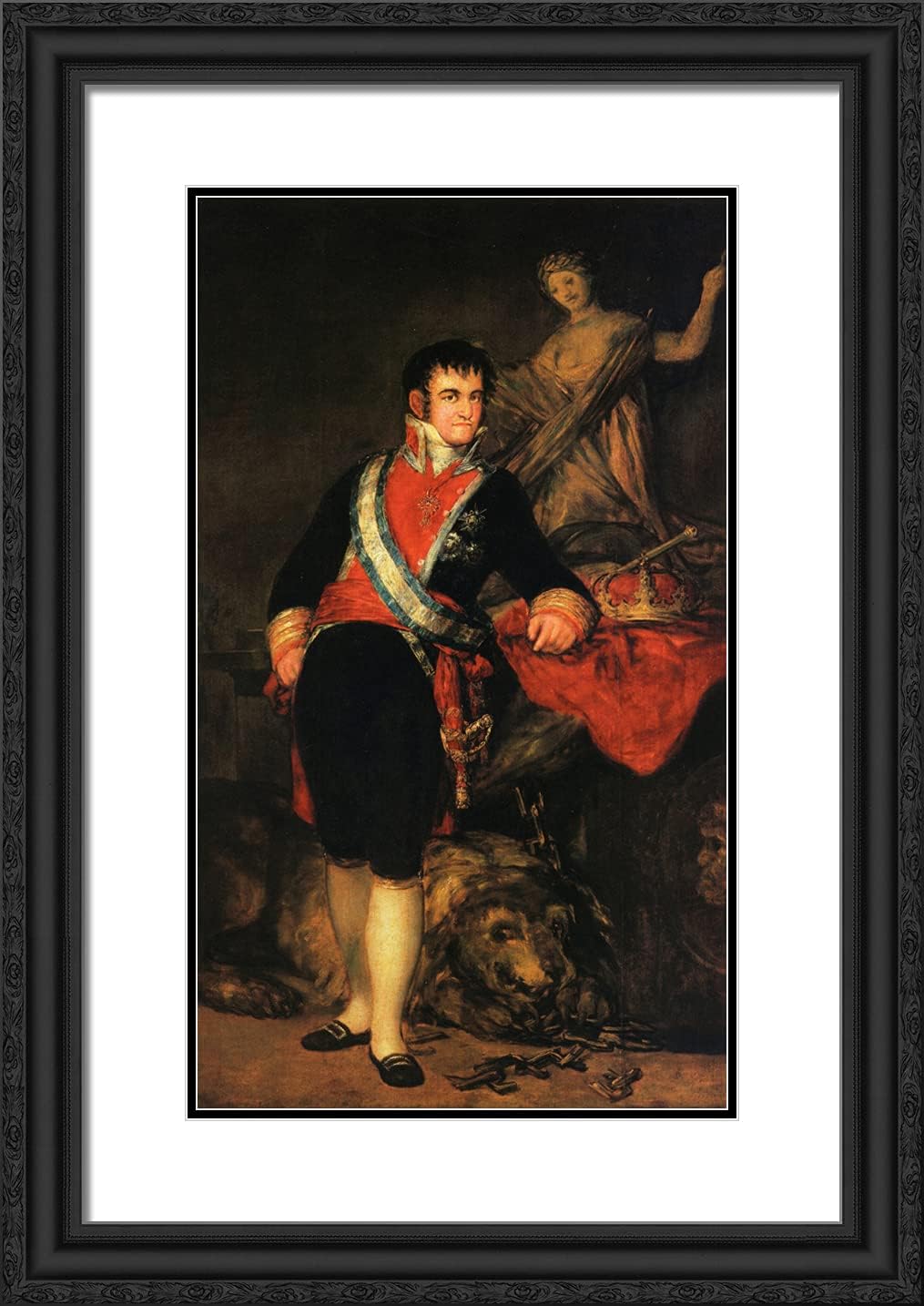 ArtDirect Goya, Francisco 18x24 Black Ornate Framed Art Print with Double Matting Titled: Fernando VII