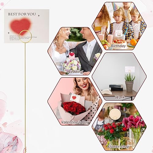 Miniatura 7 de 20 soportes para tarjetas de lugar, soporte de tarjetas de lugar de metal floral, soportes de números de mesa dorados, clips de púas de flores de