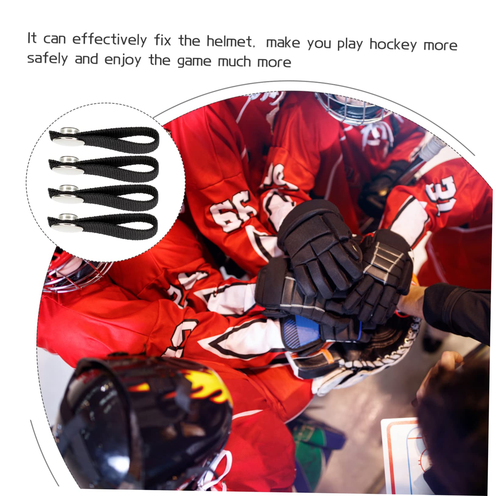 LIFKOME 4sets Ice Hockey Helmets Chin Strap Hockey Helmet Chin Strap Replacement 4pcs*4