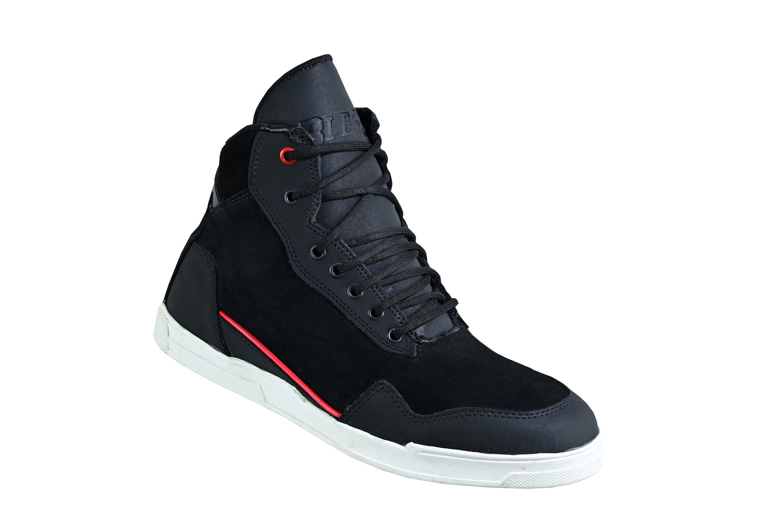 BI ESSE EVO-X Scarpe Moto Uomo - Stivali in Pelle, Traspirante, Rinforzato con Supporto della Caviglia, Suola Antiscivolo