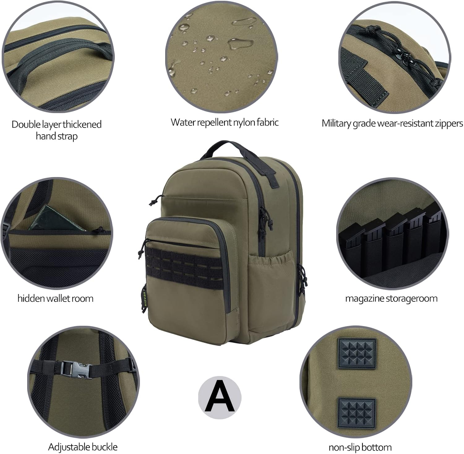 VEAGIA Range Backpack Pistol Range Bag For Handguns And Ammo Gun Cases Pistol Bags With Lockable Explosion-Proof Zippers