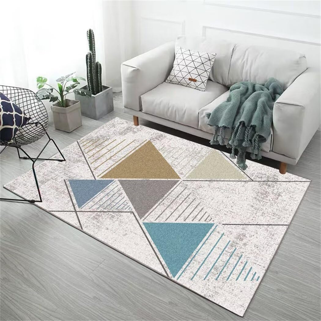 Tapis de chambre doux bleu fini les taches et l'humidité au sol