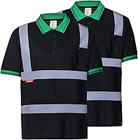 Vista 15 de ProtectX Camiseta de seguridad reflectante de manga corta de alta visibilidad, camisas de alta visibilidad transpirables resistentes para hombres