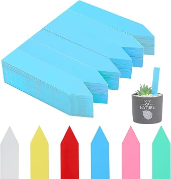 600 Pcs 4" Plant Labels Plastic Waterproof Plant Tags Seed Pot Marker Nursery Garden Seed Stake Tags Plant Classification Sorting Sign Flower Mark Blue