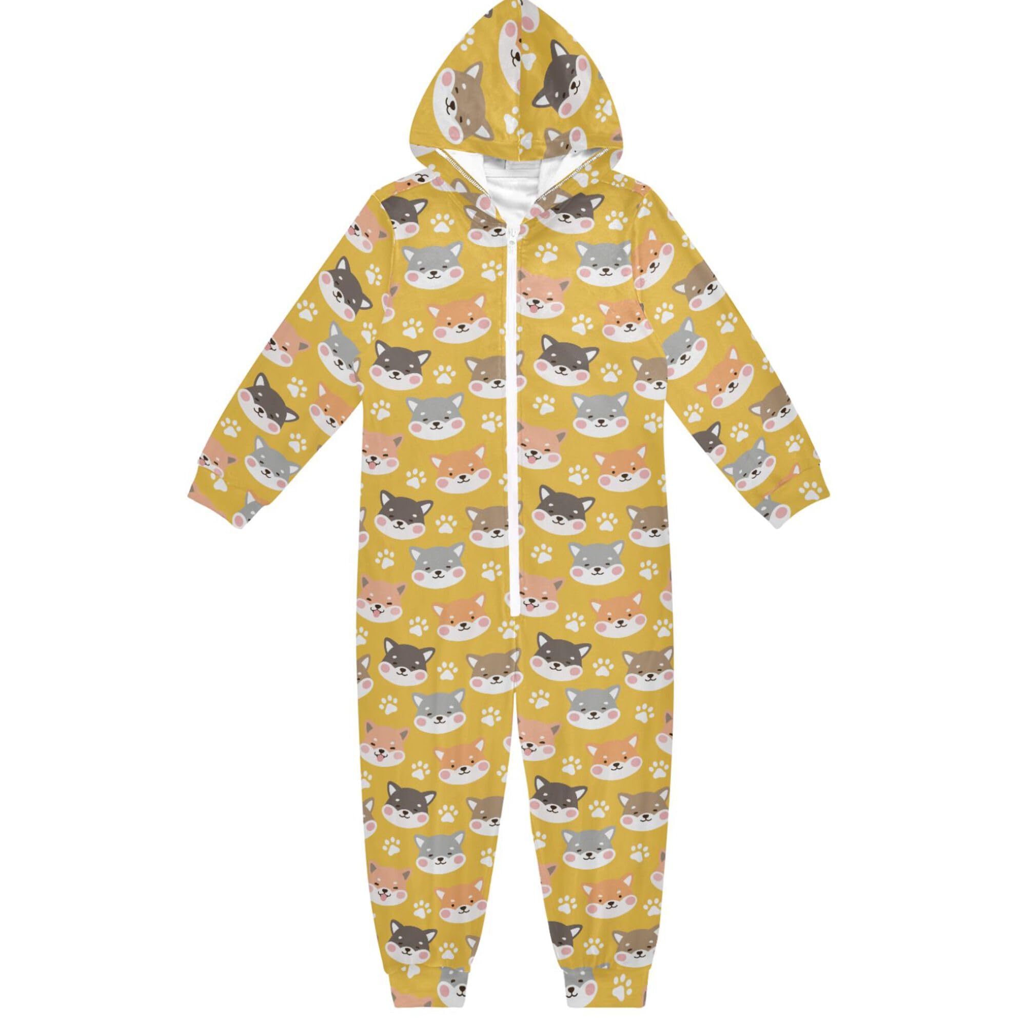 Pigiama intero in flanella con cappuccio e cerniera, tuta coordinata per bambini con api e fiori, morbida e calda, abbigliamento sportivo per la casa, 5-6T