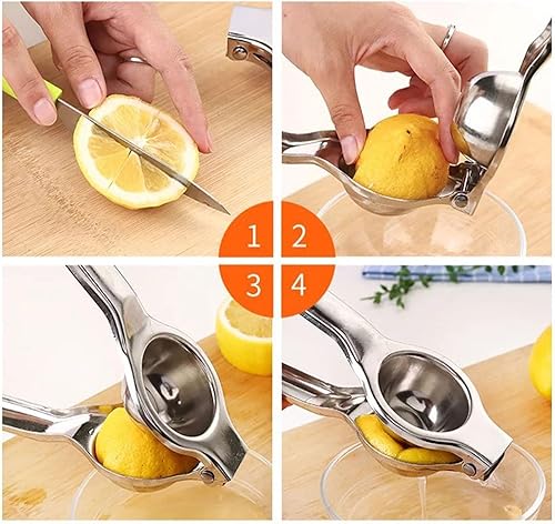 Miniatura 5 de Exprimidor de limón de acero inoxidable, exprimidor de limón de alta resistencia, herramienta de barra exprimidora de lima, exprimidor de frutas de
