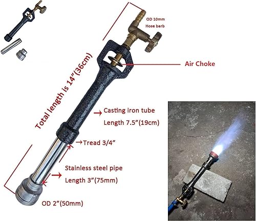 Miniatura 4 de Kit de horno de fusión de metal de gas de doble quemador de 35.3 lbs, herramienta de fundición de forja de propano Elevación y vertido 2 en 1 pinzas