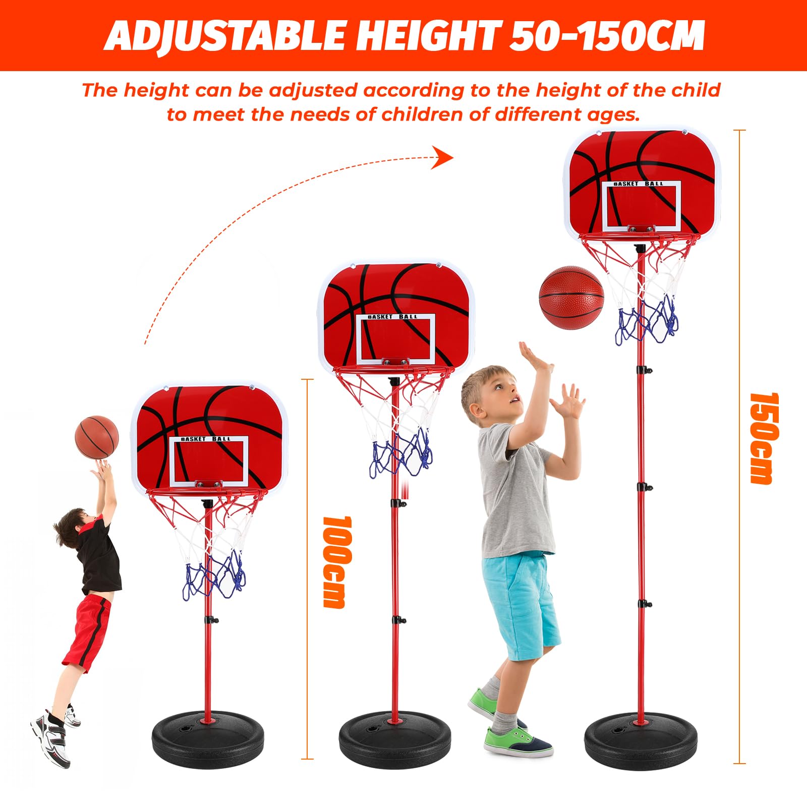 Gowkeey Soporte de Canasta,Canasta Baloncesto Infantil,Basketball Hoop | Canasta Baloncesto,Canasta Piscina Baloncesto,Canasta de Baloncesto Exterior