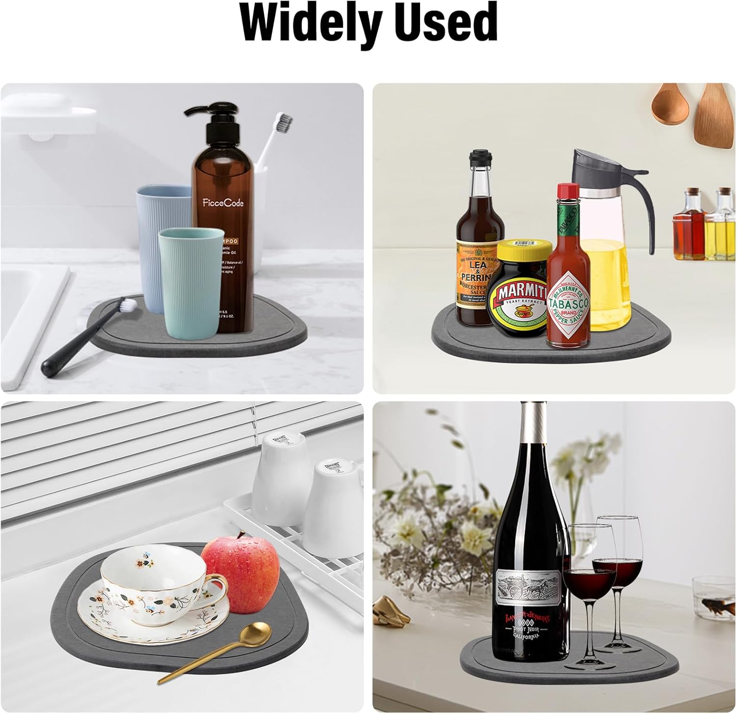 Plant Saucers Instant Dry Diatomaceous Earth Stone Plant Trays Absorbent Durable Flower Pot Saucers for Indoor & Outdoor Use, Keep Floors and Counters Clean and Dry(Large & Small,Irregular) - Image 4