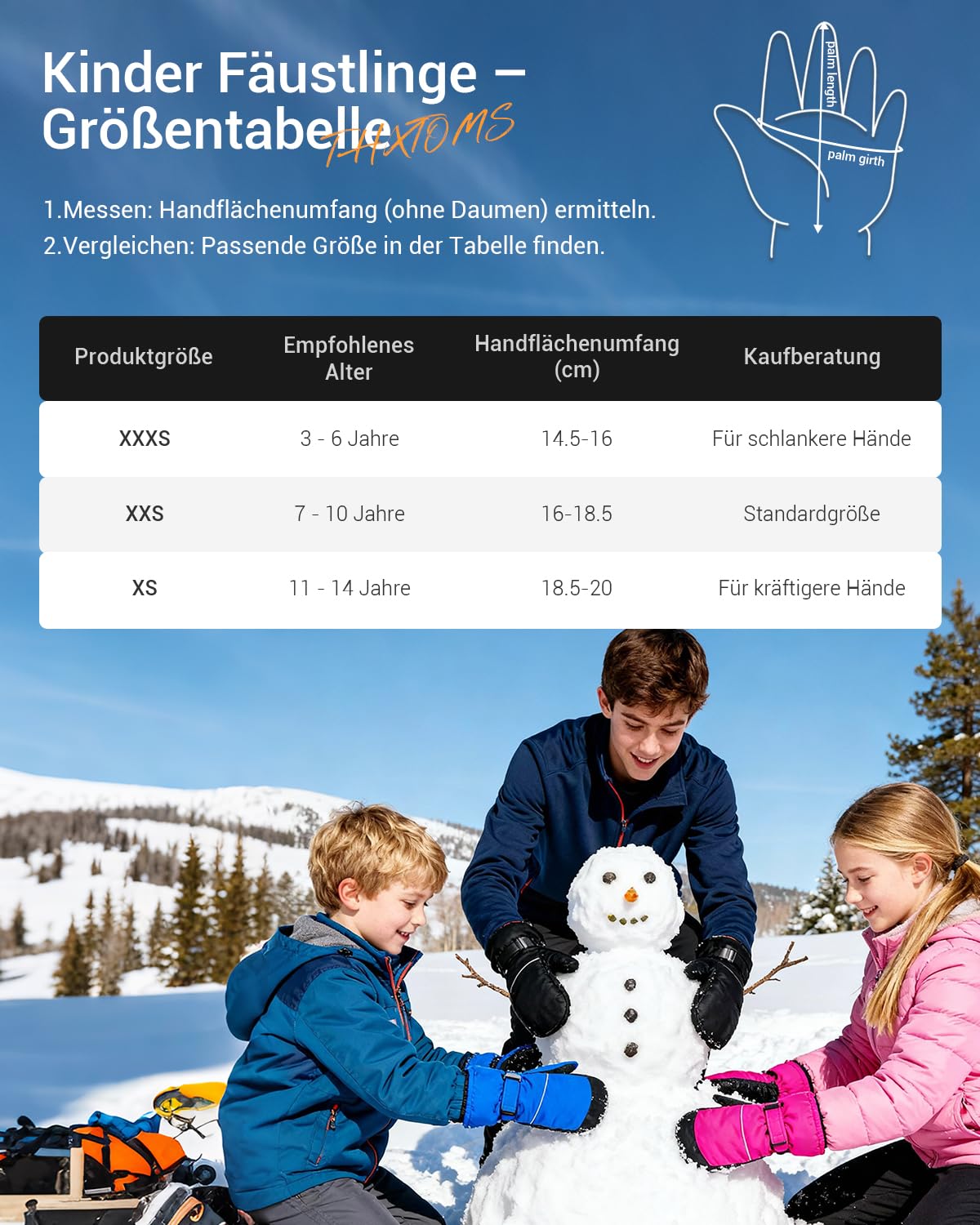 ThxToms Guantes de Esquí para Niños