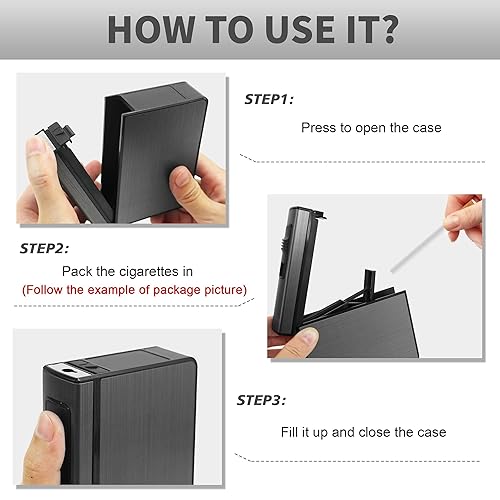 Vista 11 de x-lighter XL207A - Caja de cigarrillos brillante, a prueba de olores, a prueba de humedad, con encendedor recargable por USB, para 20 piezas