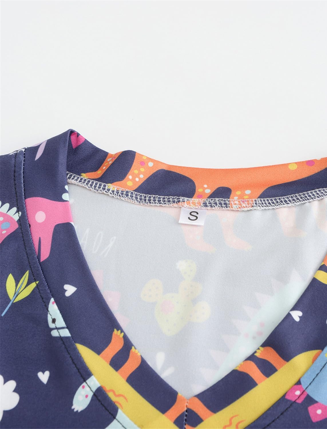 QCIV Womens Pajama Sets V-Neck Short Sleeve Top and Capri Pants with Pockets Sleepwear Set Two Piece PJS - Image 3