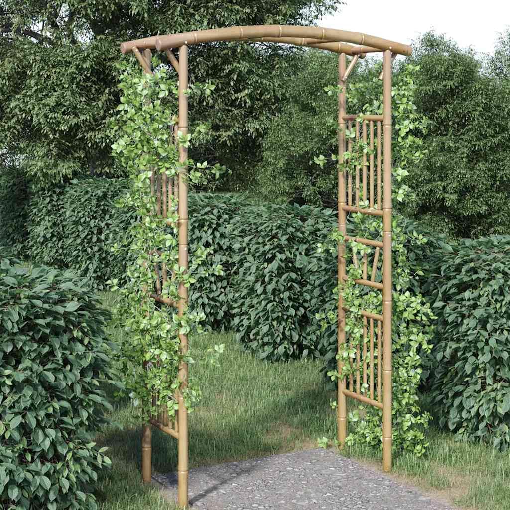 vidaXL Rosenbogen, Gartenbogen für Garten Terrasse, Rankhilfe für Kletterpflanzen, Torbogen Rosenspalier Rosenrankhilfe Pergola, Bambus