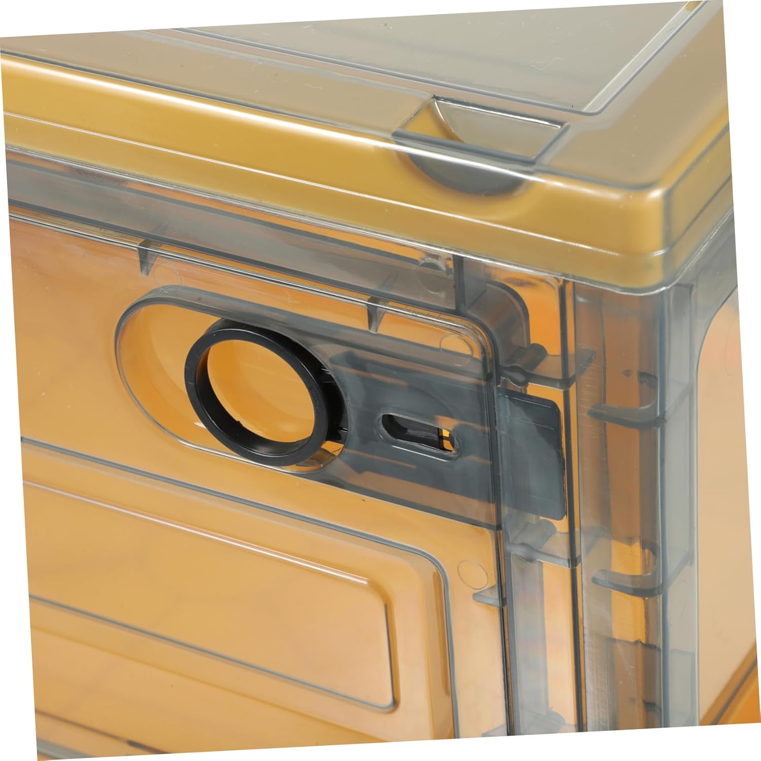 Box Transparent Bedroom Sundries Container Pp Yellow Makeup Storage Rack Clear Bin with Lid Storage Bins