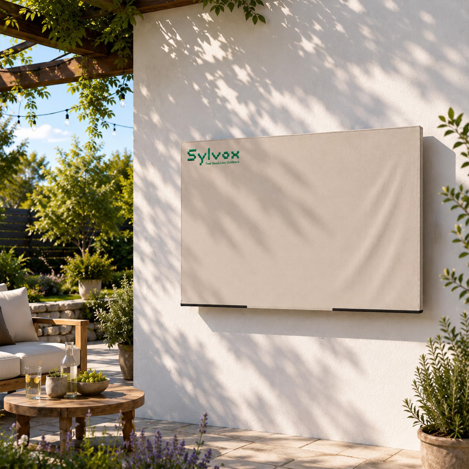 SYLVOX Outdoor TV Abdeckung für 60-65 Zoll, 600D TV-Abdeckung, Wasserdichte, Staubdichte Bildschirmschutzhülle mit Tasche für die Fernbedienung, Perfekt für den Schutz von Outdoor Fernseher
