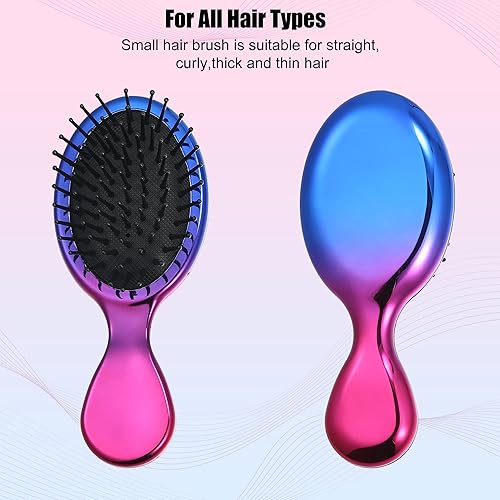 Miniatura 5 de VOCOSTE Mini cepillo de viaje para el cabello, cepillo desenredante colorido de bolsillo para cabello húmedo y seco, cepillo de viaje de tamaño