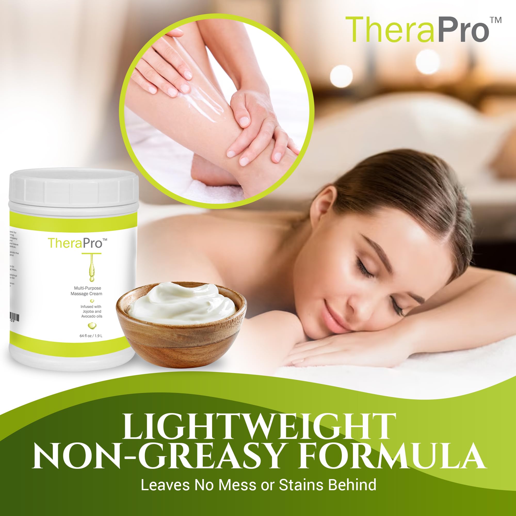 Amazon.com : Multi-Purpose Massage Cream by TheraPro - 1/2 Gallon