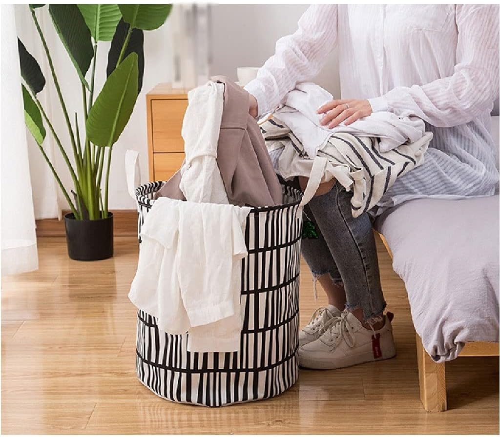 Folding Laundry Tub Basket Waterproof Children' s Toy Basket Tunic Dirty Clothes Basket Organizer Laundry Sorter (Color : Black,)