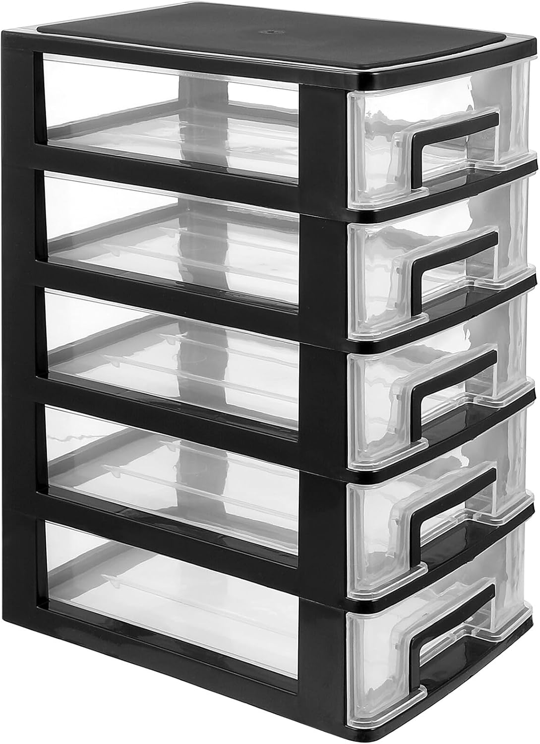 Type Storage Organizer with Transparent Plastic Large Capacity Desktop Sundries Storage Box for Cosmetics Jewelry Makeup Sewing Supplies Compact Design for Bathroom Office Dorm