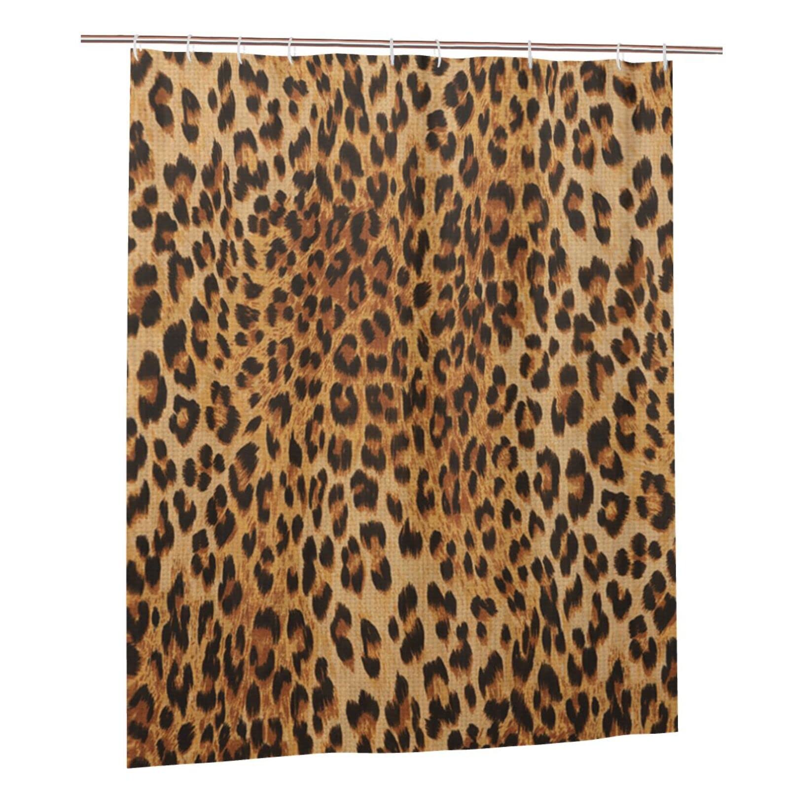 Rideau de douche léopard étanche 152 x 183 cm pour stopper l'eau et moderniser la salle de bain