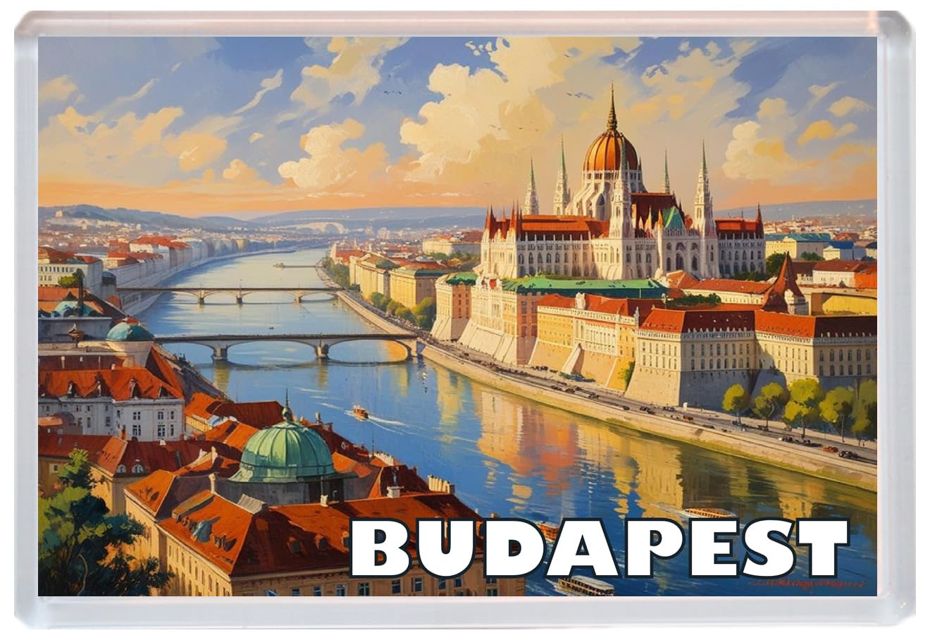 Budapest - Jumbo Artistic Fridge Magnet 96 x 67mm
