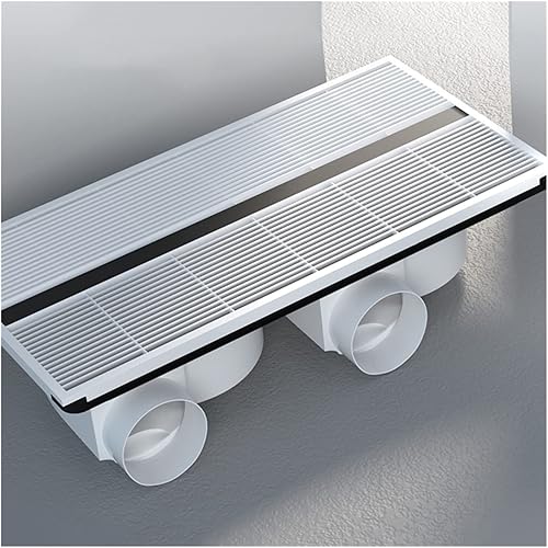 Ventiladores de baño Ventilador de escape de doble motor de alta potencia, ventilador de escape rectangular de doble núcleo con válvula de