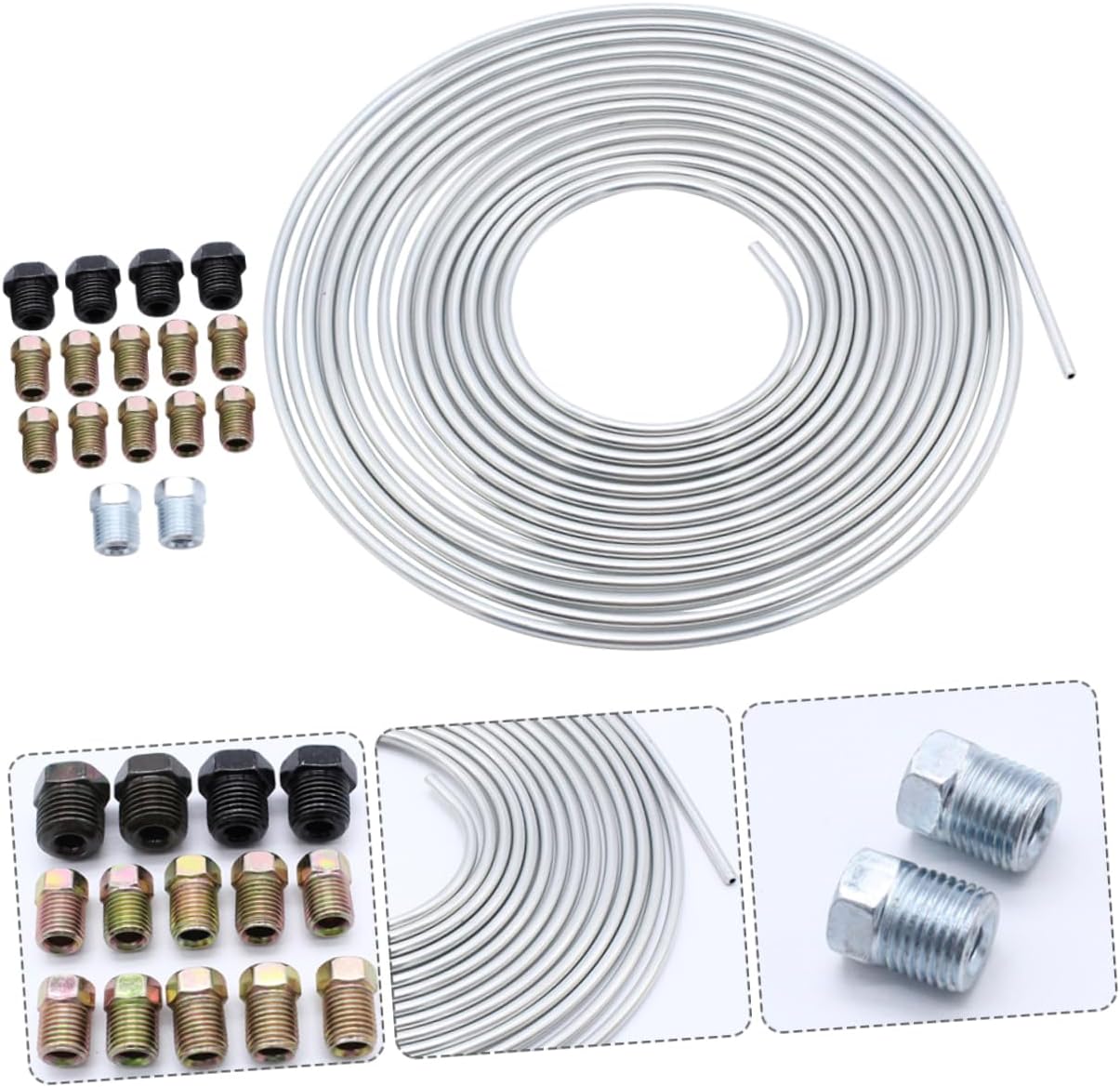 1set Car Brake Line Replacement Kit Od Brake Tube Coil Flexible and for Hydraulic Braking System Easy Installation Feet