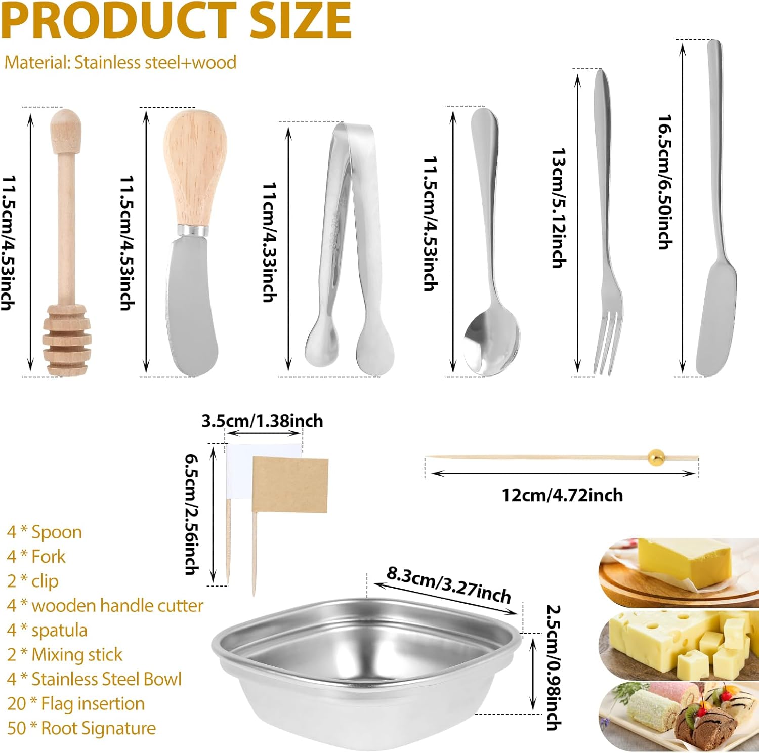 94 Pcs Charcuterie Board Accessories, Practical Charcuterie Accessories Reusable Charcuterie Utensils Exquisite Charcuterie Board Utensils for Butter Cheese and Pastry Making Silver