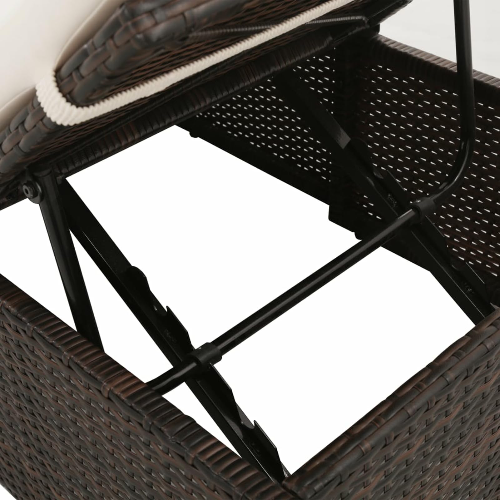 Lettino da Giardino Marrone 195x60 cm in Polyrattan,Lettino da Giardino,Lettino da Spiaggia,Lettino Prendisole da Giardino-43954
