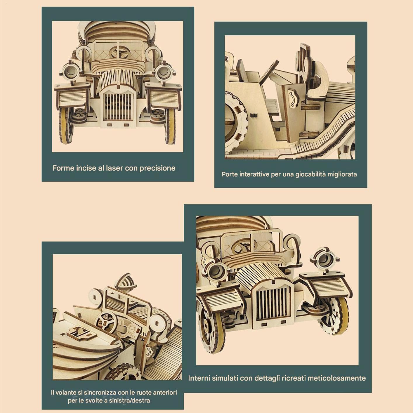 Zestaw 3D Drewniane Puzzle Samochód Mechaniczne Puzzle Modeli Samochodów