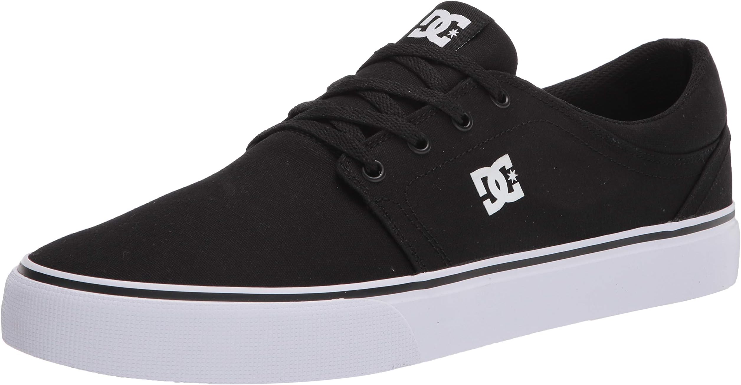 DCmens Trase Tx Skate Shoe, Black/White, 4.5 US