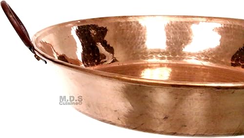 Miniatura 2 de Paella Pan 17" Paellera de Cobre España 100% Puro Martillado Hecho a Mano Artesanal Cobre Clásico Tradicional Marisco Cazo
