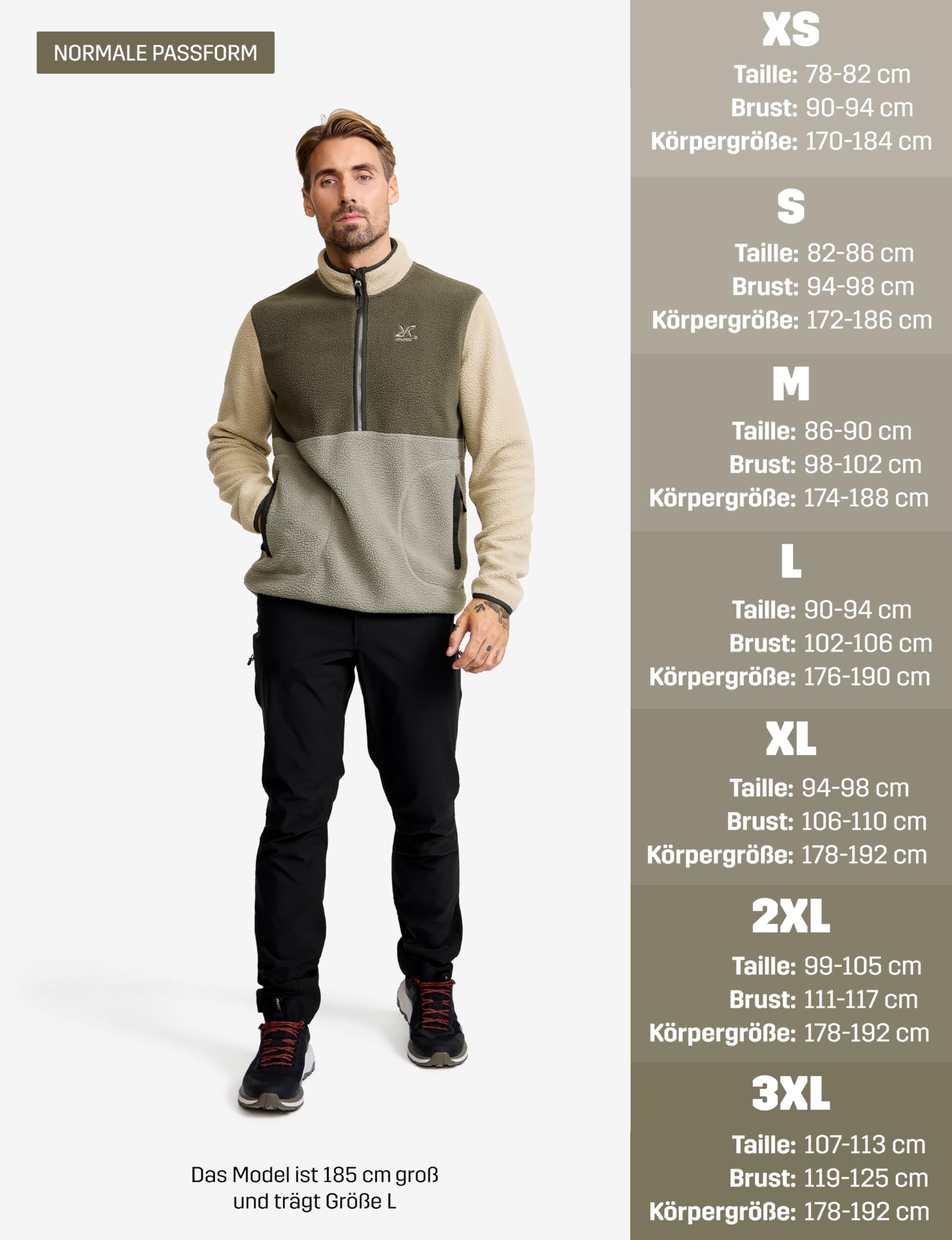 RevolutionRace Canyon Half-Zip Pile Fleece für Herren, Outdoor Teddy Fleecejacken perfekt für Wanderungen und Outdoor-Abenteuer