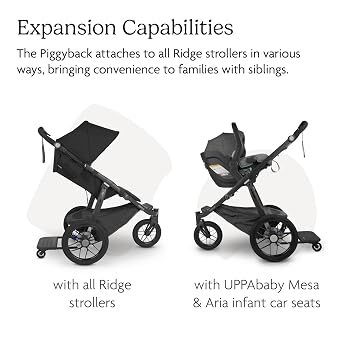 UPPAbaby Piggyback Ride-Along Board for Ridge Strollers, Quick Attachment for Toddlers to Stand + Stroll
