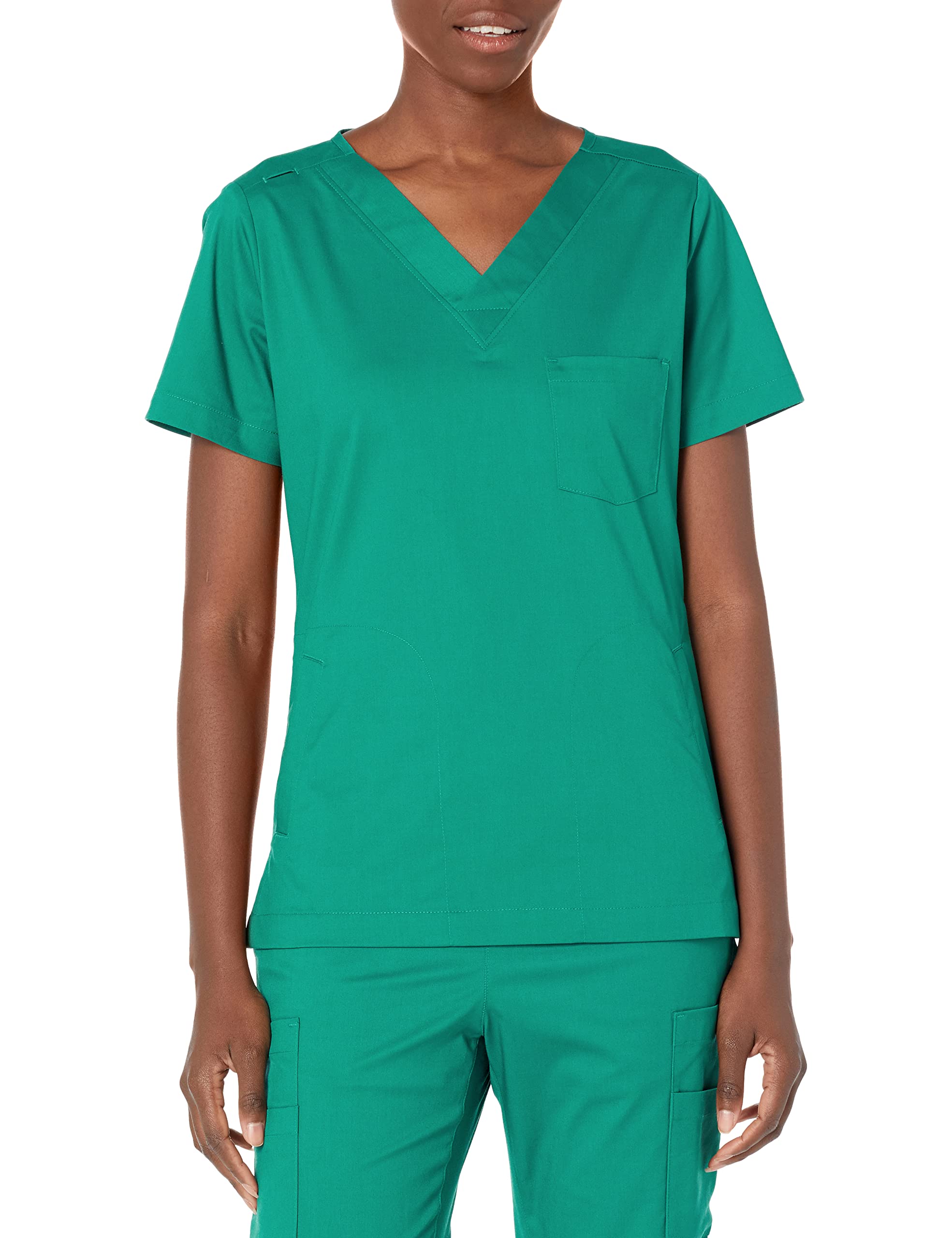 Amazon Essentials Women's Classic Fit V-Neck Short Sleeve Scrub Top (Available in Plus Size)