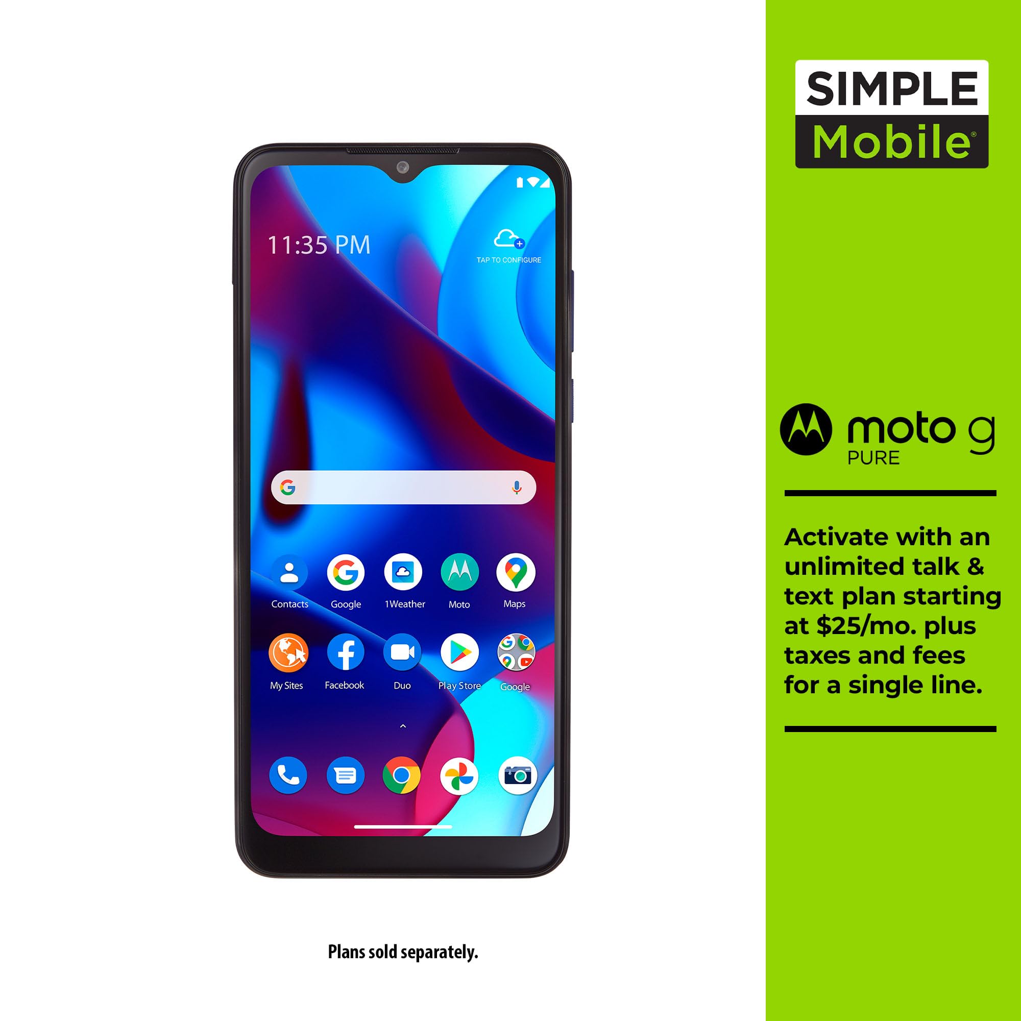 Simple Mobile Motorola Moto g Power, 64GB, Black Prepaid