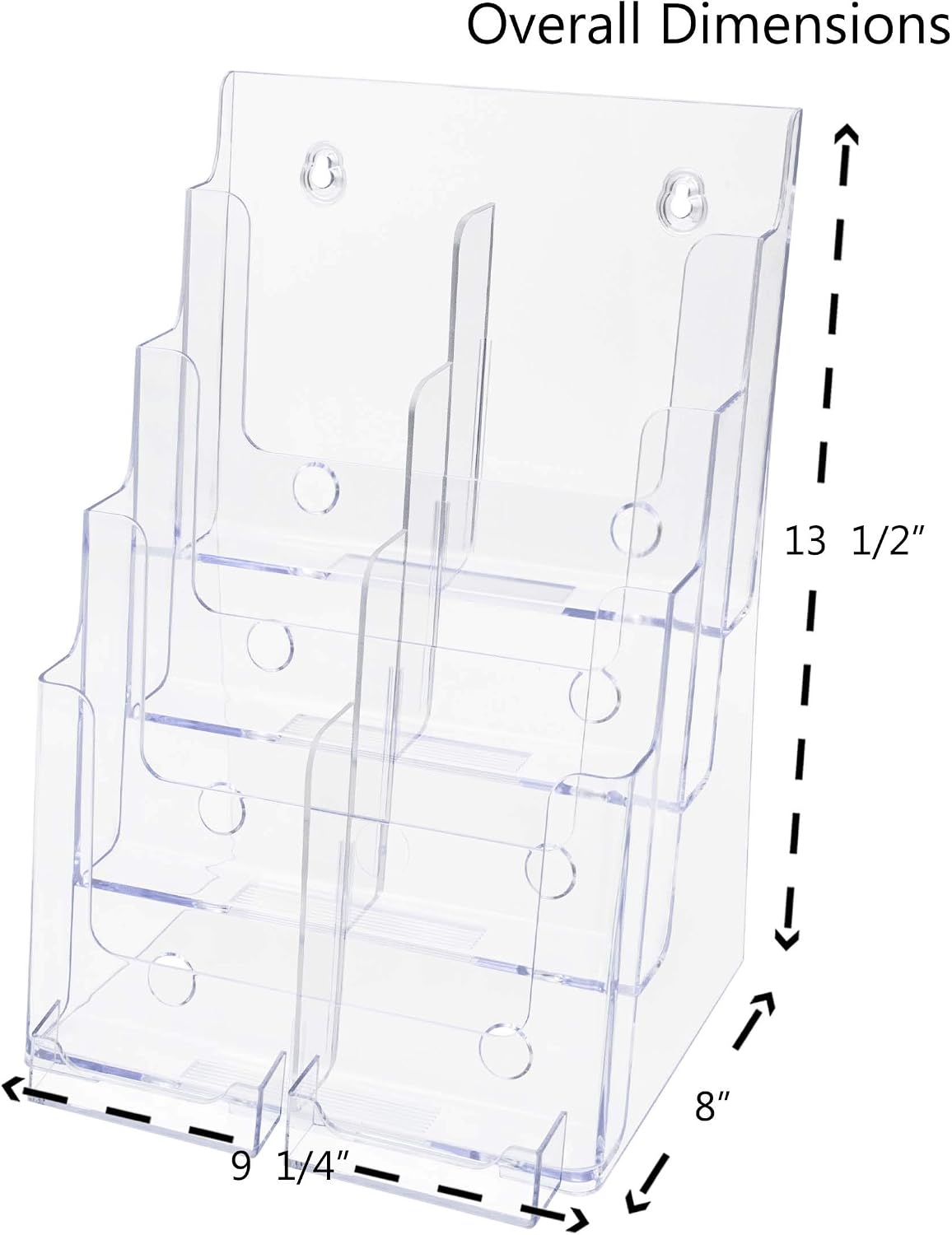Signworld 4 Pocket Letter Size Brochure Holder 8-1/2" X 11"