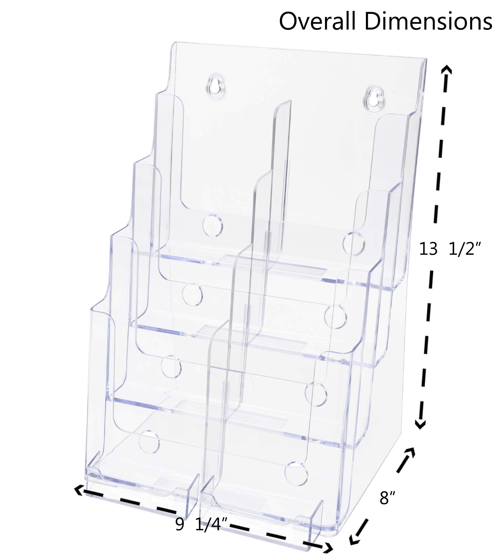 Signworld 4 Pocket Letter Size Brochure Holder 8-1/2