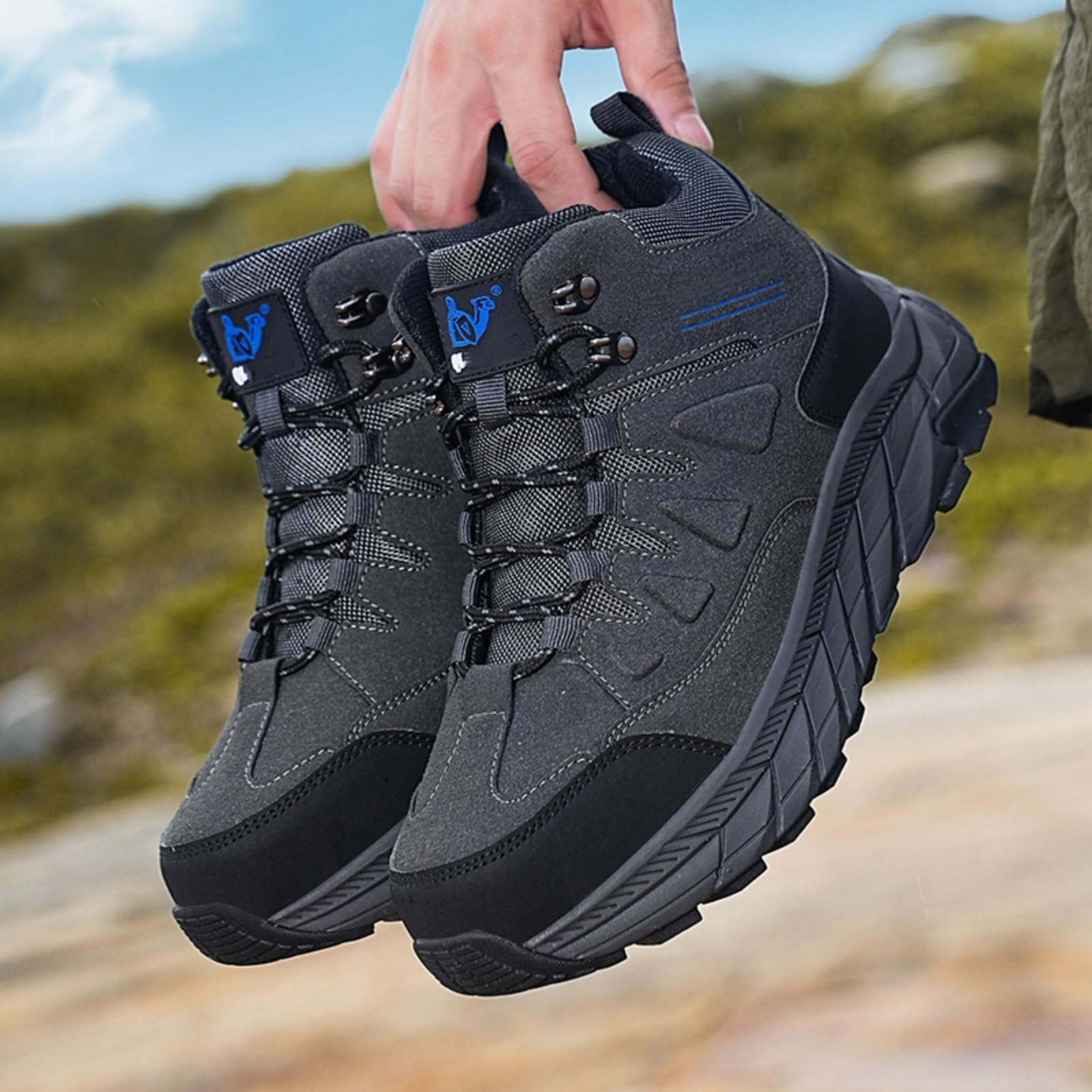Męskie buty trekkingowe wodoodporne skórzane platformie zewnątrz