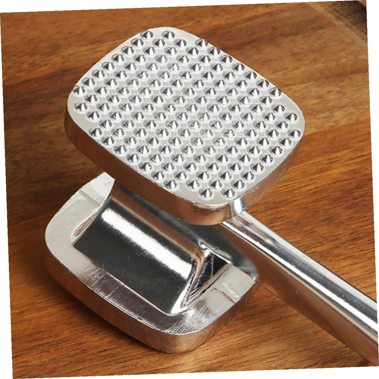 BESPORTBLE Double-sided Aluminum Meat Tenderizer Mallet with Ergonomic Grip Kitchen Steak Hammer for Beef Pork Poultry Non-slip Pounder Tool for Efficient Meat Softening and Barbecue