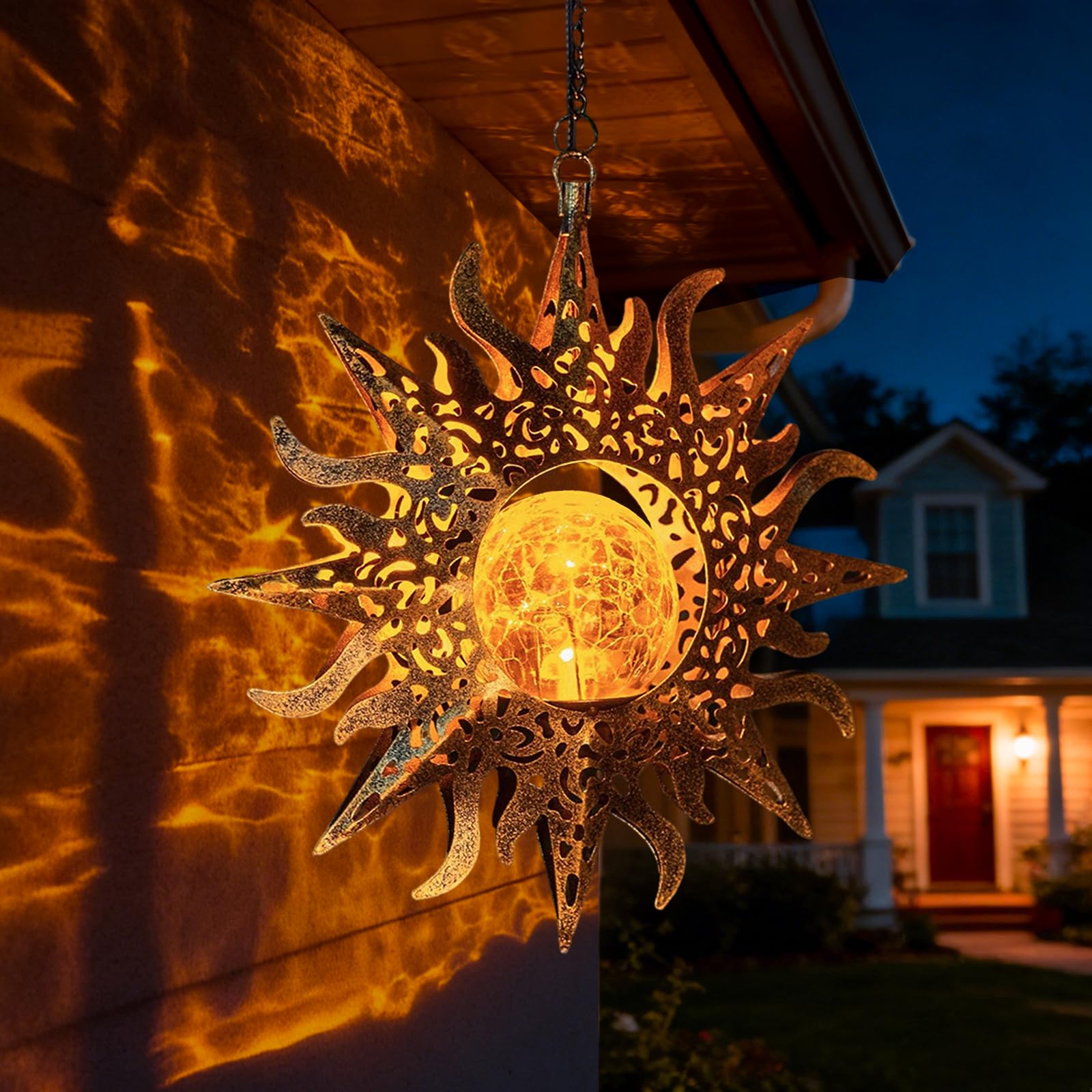 Amugmilk Metal Sunflower Solar Lantern
