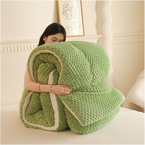 Miniatura 9 de Edredón de invierno doble, mullido de cachemira, grueso y cálido, lavable a máquina, para todas las estaciones, beige, 70.9 x 78.7 in, 7.7 lbs