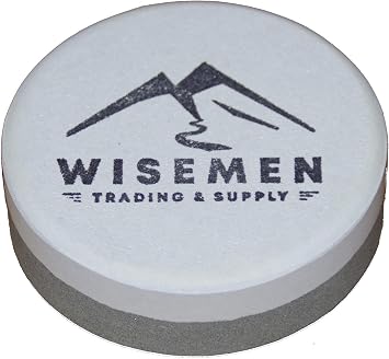 Dual Grit Sharpening Puck, Sharpening Axes, Machetes, and Other Tools.