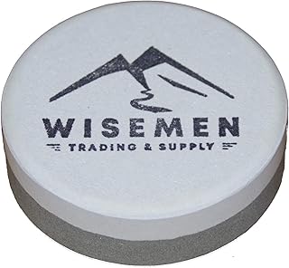 Wisemen Trading Dual Grit Sharpening Puck, Sharpening Axes, Machetes, and Other Tools.