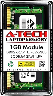 A-Tech 1GB RAM Replacement for Hynix HYMP512S64CP8-Y5 | DDR2 667MHz PC2-5300 2Rx8 SODIMM 200-Pin Memory Module