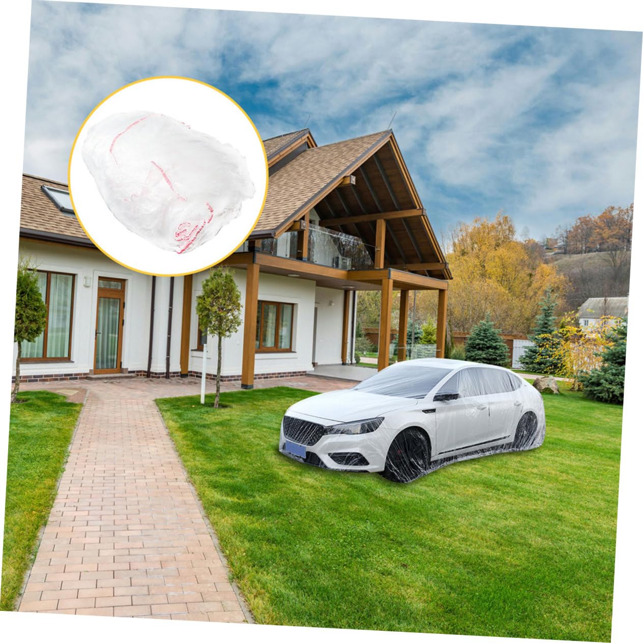 Cabilock Full-Exterior Car Cover Year-Round Waterproof Protection Easy-on Car Cover Disposable Weatherproof for Autos — view 8